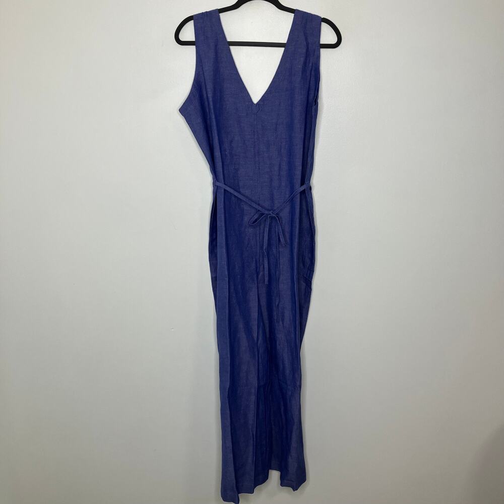 NWT GUDRUN SJODEN Jumpsuit Linen Organic Cotton Blue Large